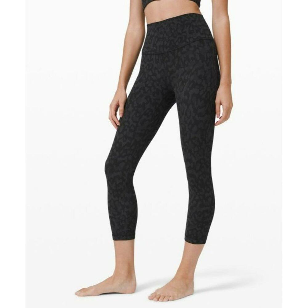 Lululemon Align High Rise Crop 21" Deep Coal Camo Leggings Womens 4